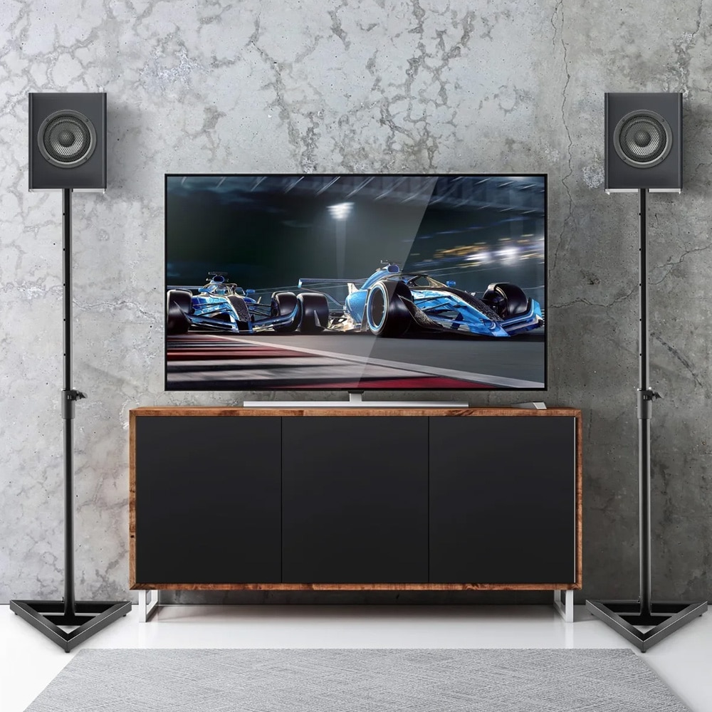 Kaiutintelineet 97–157 cm 2-pakkaus – musta