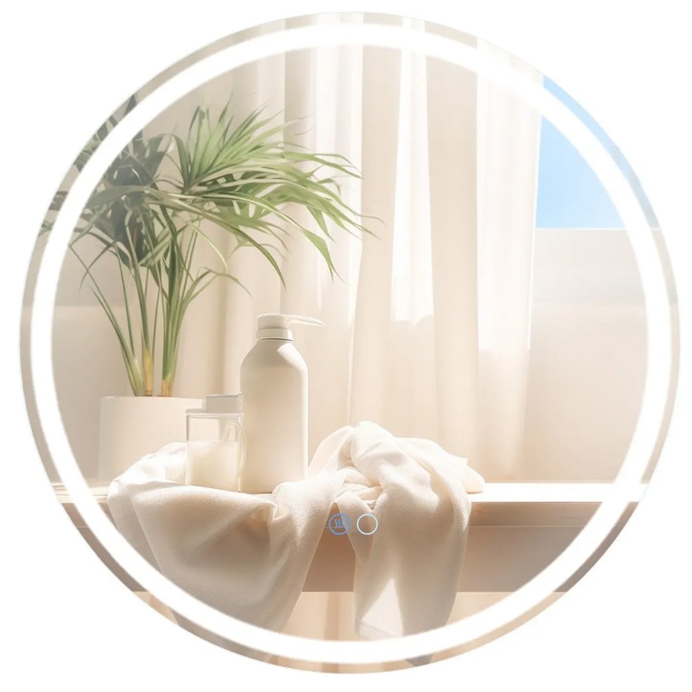 Höyrytiivis LED-kylpyhuonepeili 60 cm säädettävällä valaistuksella