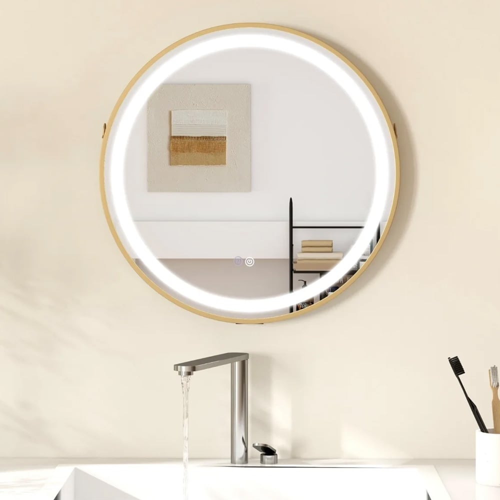 Huurtumaton kylpyhuoneen peili 60 cm säädettävällä LED-valaistuksella