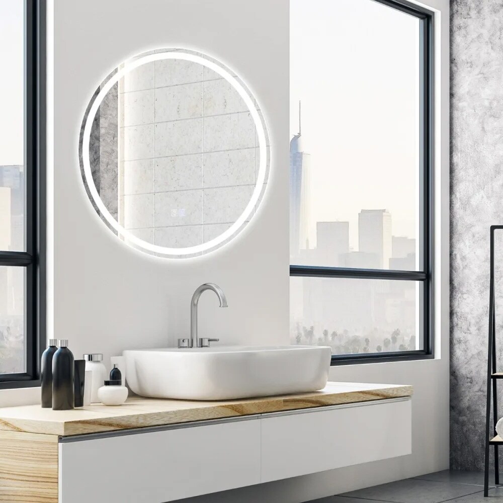 Huurtumaton kylpyhuoneen peili 60 cm säädettävällä LED-valaistuksella