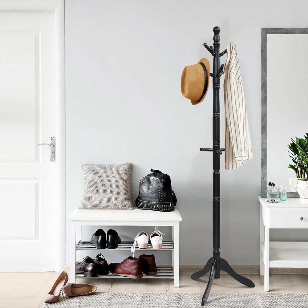 Vapaasti seisova puinen takkihanki - Svart