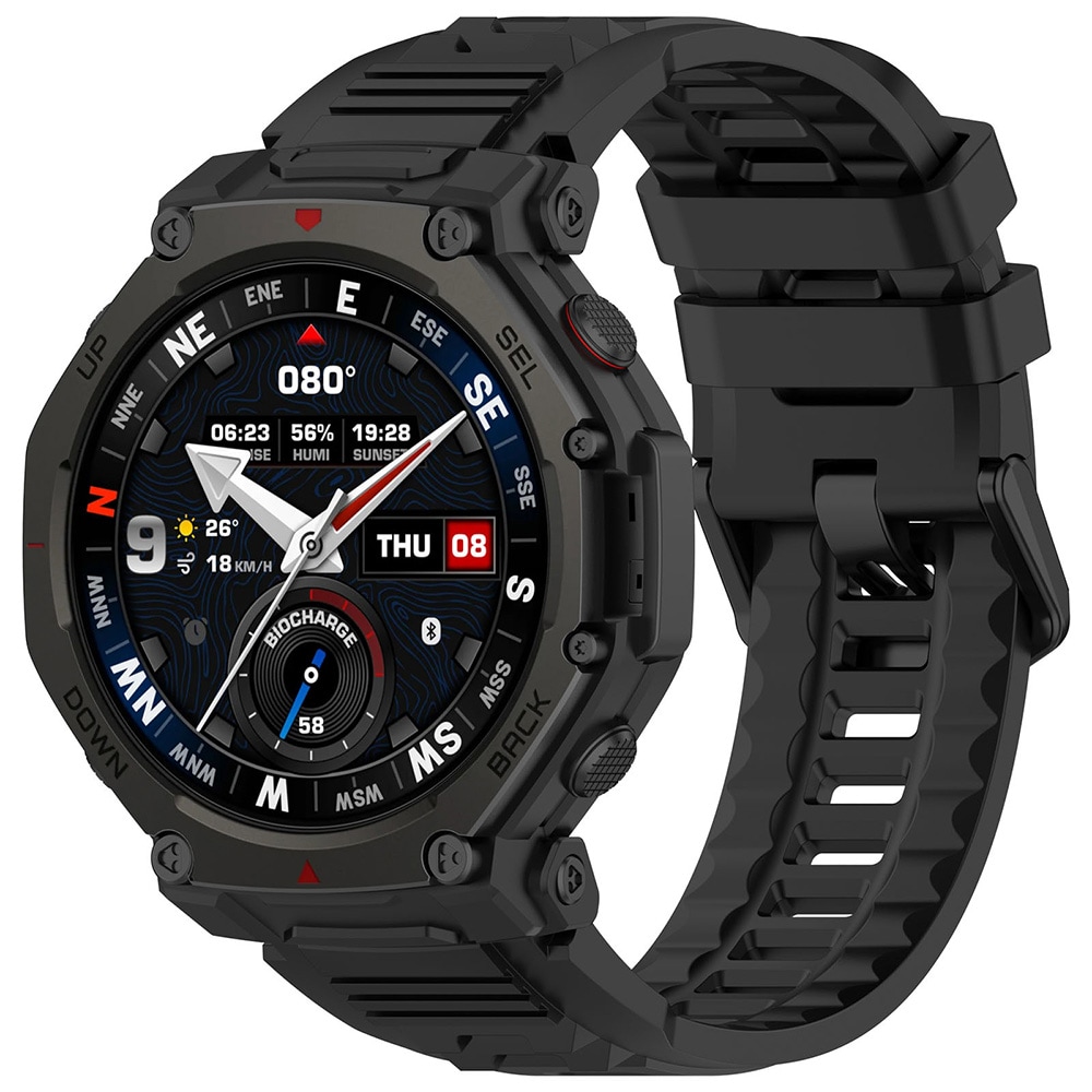 Silikoniranneke Amazfit T-Rex 3 Pro 48mm - Musta