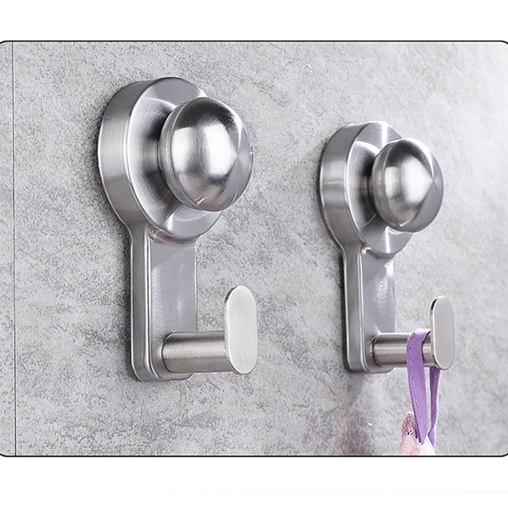 Koukku imukupilla 2-pack - hopea