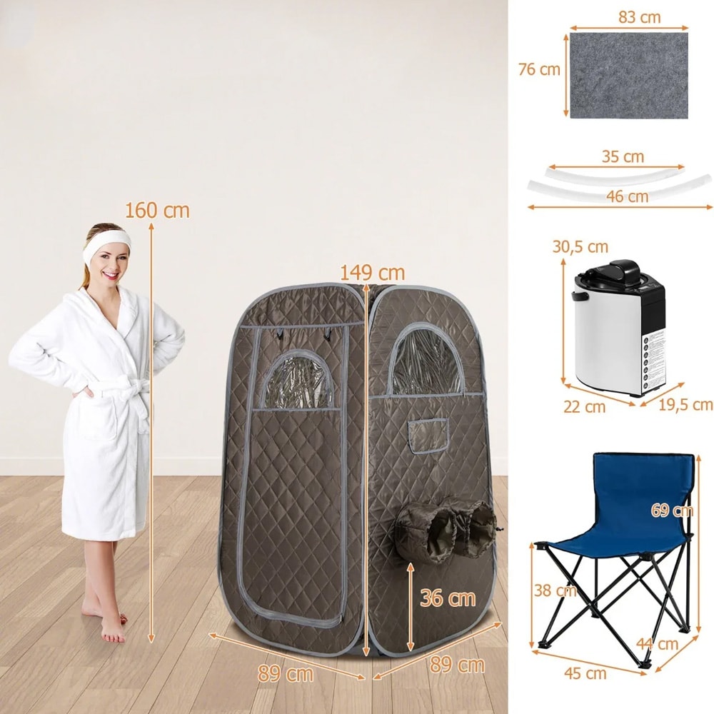 Kannettava höyrysauna 1000W / höyrysauna / saunateltta / kotisauna / kotispa / höyrykylpy / spa