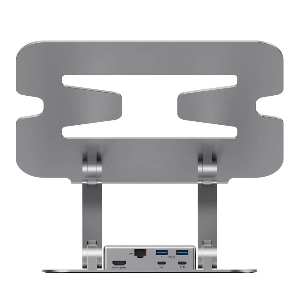 Rapoo UCS-5001 kannettavan teline 5-in-1 USB-C-keskittimellä / tietokoneteline / 100 W PD-läpivienti
