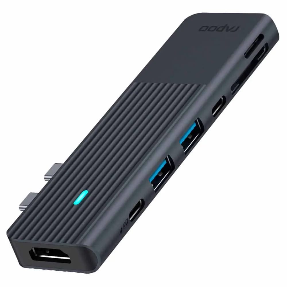 Rapoo 7-in-2 Multiport USB-C-sovitin MacBookille 4K HDMI:llä ja 100W PD:llä varustettuna