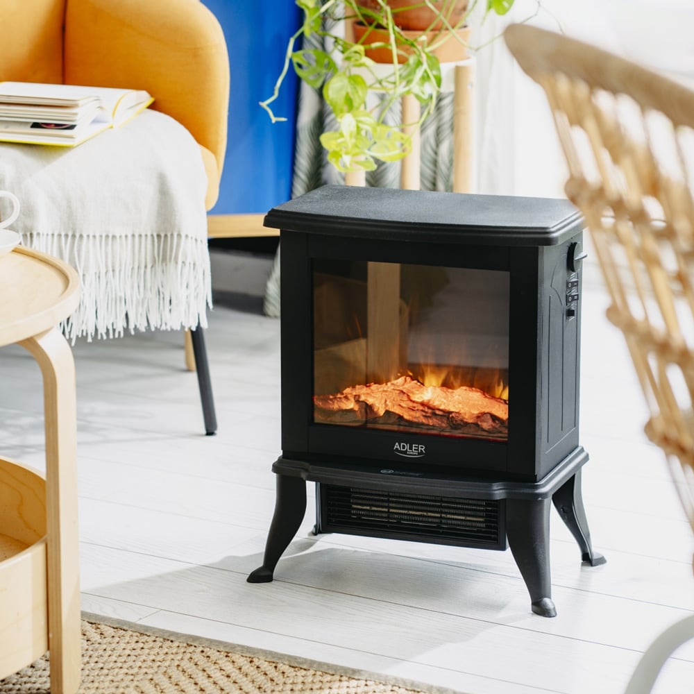 Sähköliesi 3D-liekkitehosteella ja kahdella lämmitystavalla 1000/1800 W