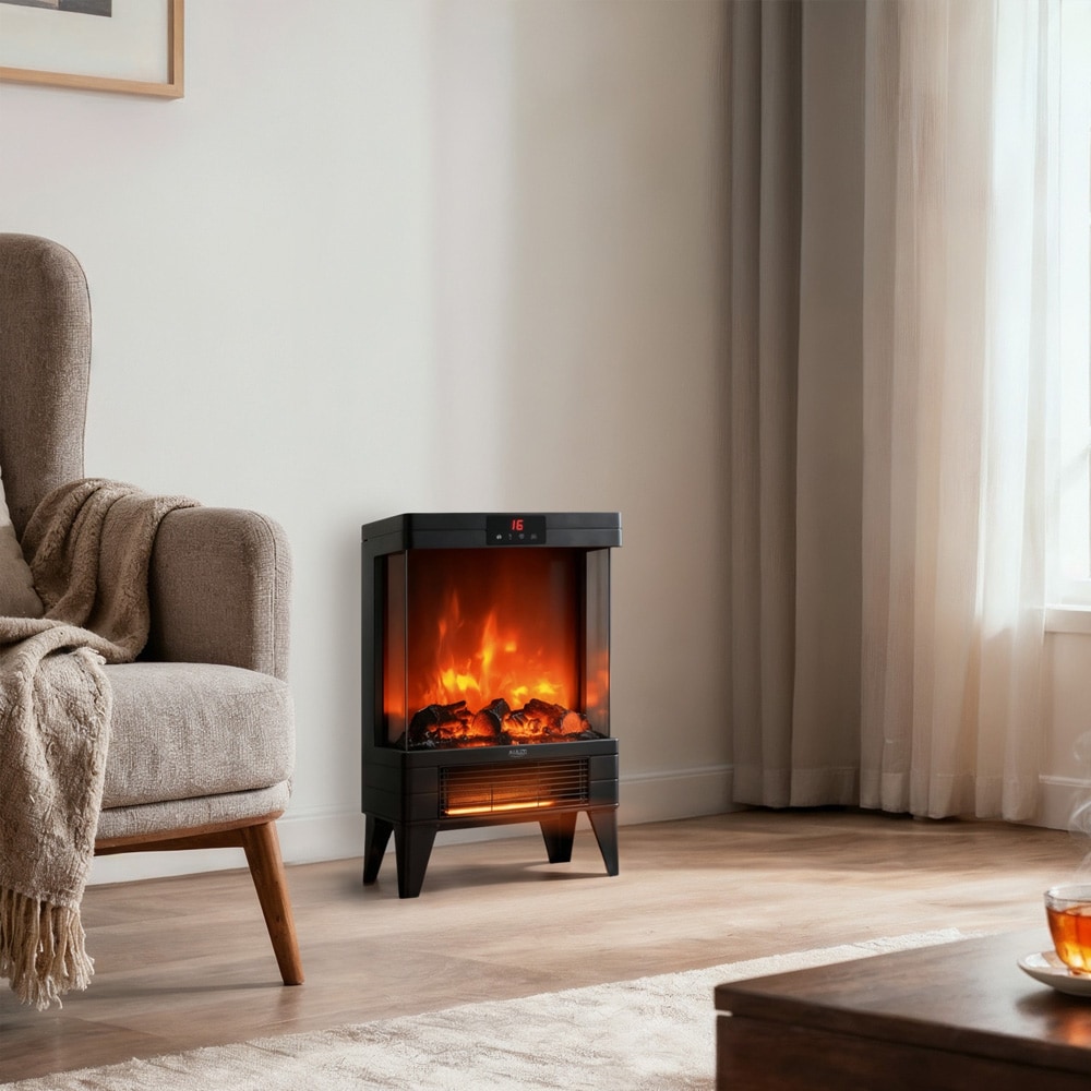 Sähköliesi 3D-liekkitehosteella ja kahdella lämmitystavalla 1000/2000 W