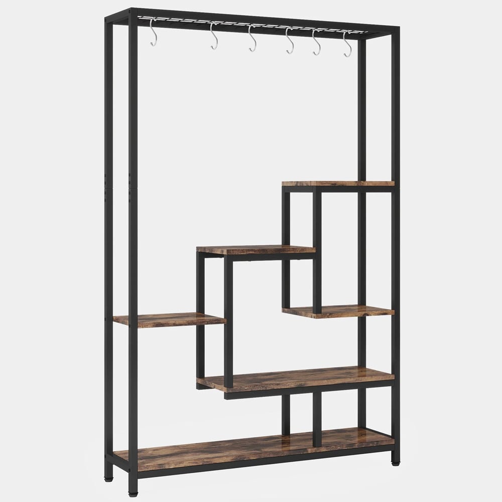 Kasviteline 180 x 100 cm puusta ja metallista / porrastettu kukkahylly / hylly kasveille ja koristeille