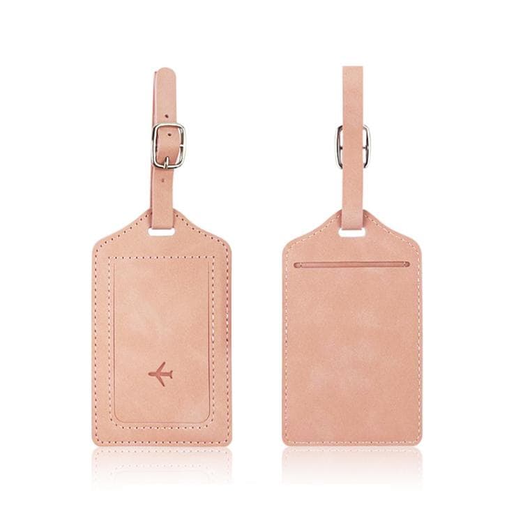 Matkatavaralappu tekonahkaa - vaaleanpunainen