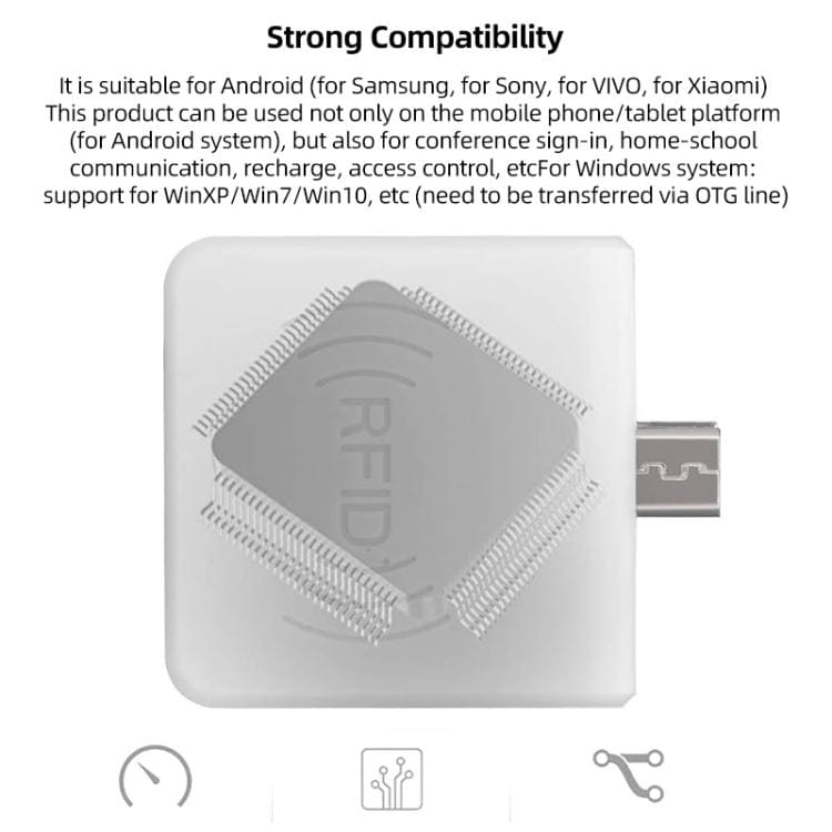 RFID-lukija 13.56MHz / 14443A MicroUSB-liittimellä varustettuna