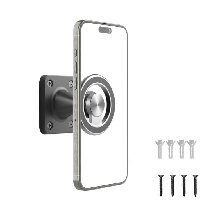 Magneettinen matkapuhelinpidike seinäkiinnityksellä ja 360 asteen säädettävällä pyörimisellä