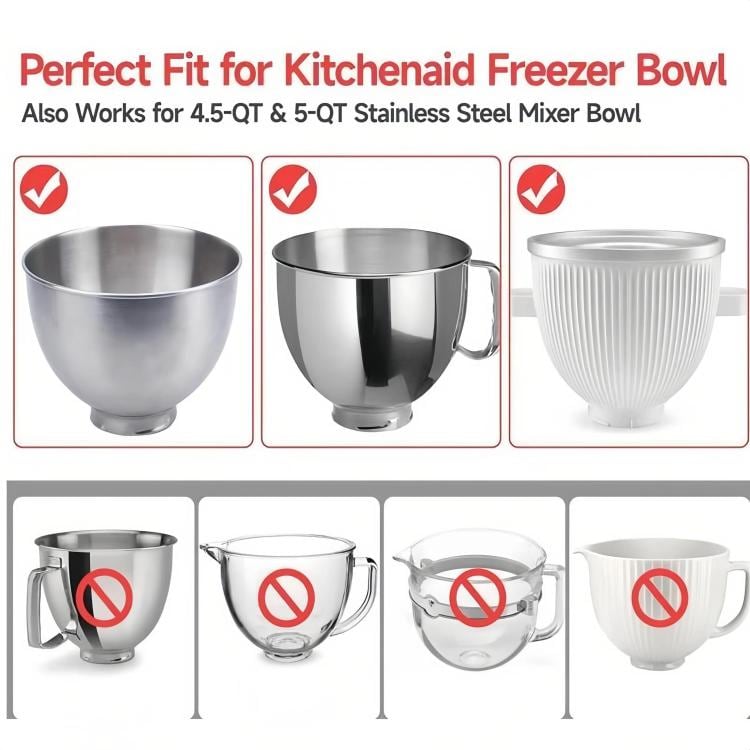Silikonikannet KitchenAid 4,5QT & 5QT kulhoihin