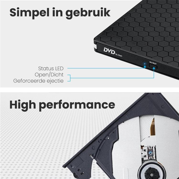 Ulkoinen DVD/CD-poltin USB 3.0- ja USB-C-liitännän kanssa