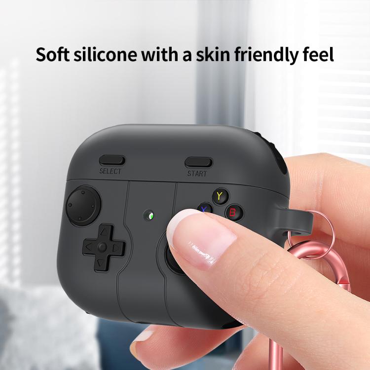 Silikonikotelo peliohjaimen muotoilulla AirPods 3:lle – vaaleanpunaine