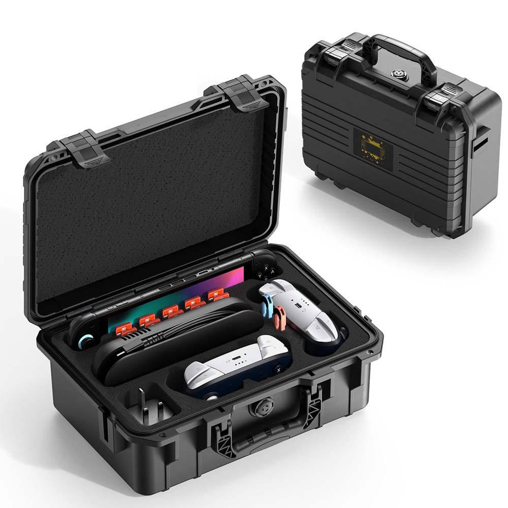 Vedenpitävä ja iskunkestävä kotelo Nintendo Switch 2:lle – musta