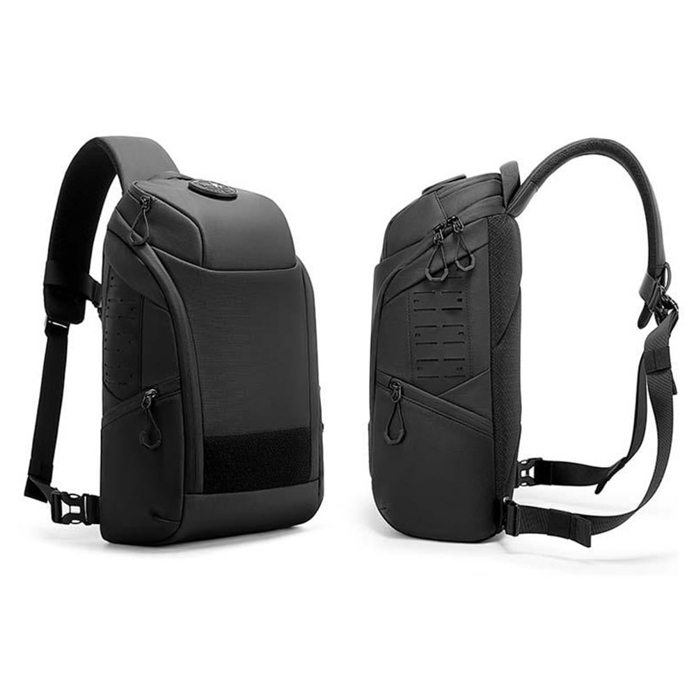 Ristikkäin kannettava laukku / sling bag / olkalaukku taskuilla / vettä hylkivä rintalaukku