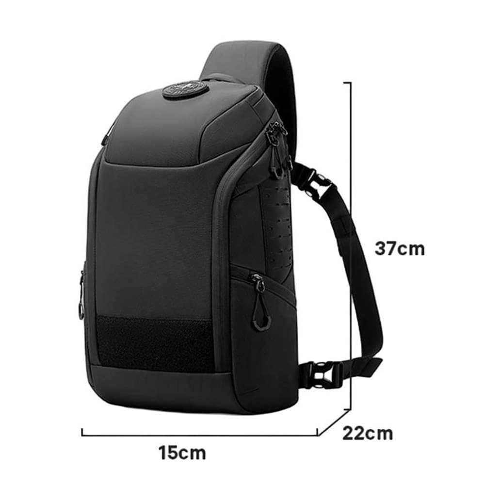 Ristikkäin kannettava laukku / sling bag / olkalaukku taskuilla / vettä hylkivä rintalaukku