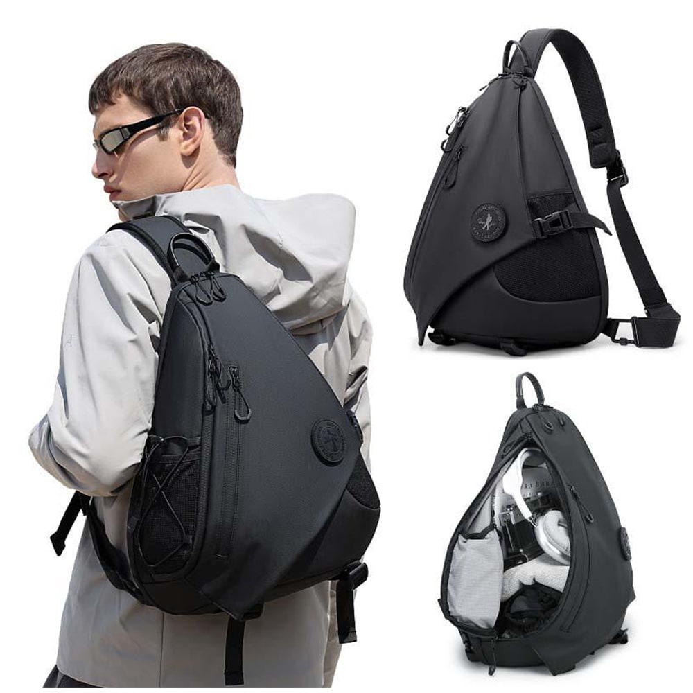 Ristikkäin kannettava laukku / sling bag arkeen ja matkalle / tilava olkalaukku / vettä hylkivä rintalaukku