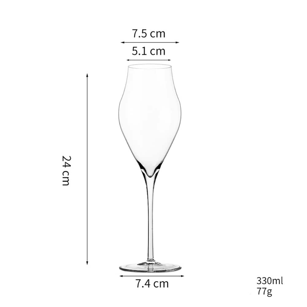 Samppanjalasit, 6 kpl / ohutseinäiset kuplalasit, 33 cl / kuohuviinilasit / juhlaset, joissa on tilava kupu