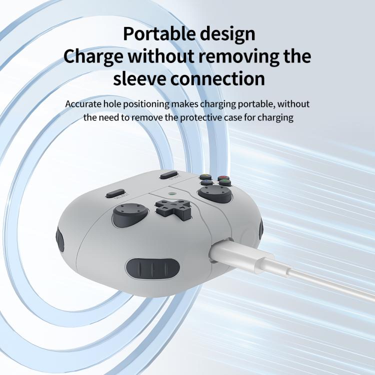 Kotelo Samsung Galaxy Buds3 FE:lle retro-pelikonsolimuotoilulla – harmaa