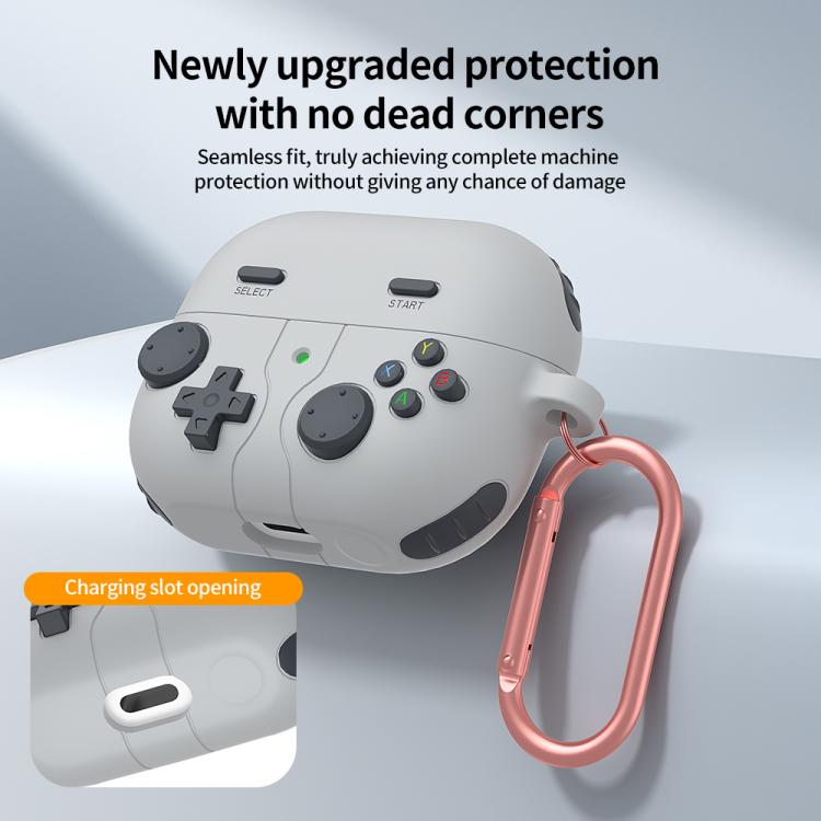 Kotelo Samsung Galaxy Buds3 FE:lle retro-pelikonsolimuotoilulla – harmaa