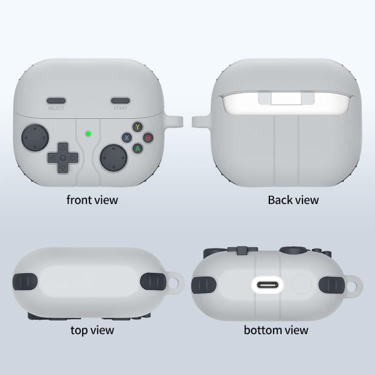 Kotelo Samsung Galaxy Buds3 FE:lle retro-pelikonsolimuotoilulla – harmaa