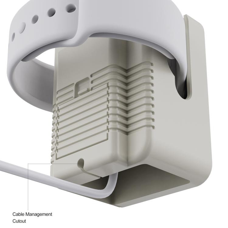 Silikoni käsikonsolin tyyliin latausteline Apple kellolle - harmaa/valkoinen