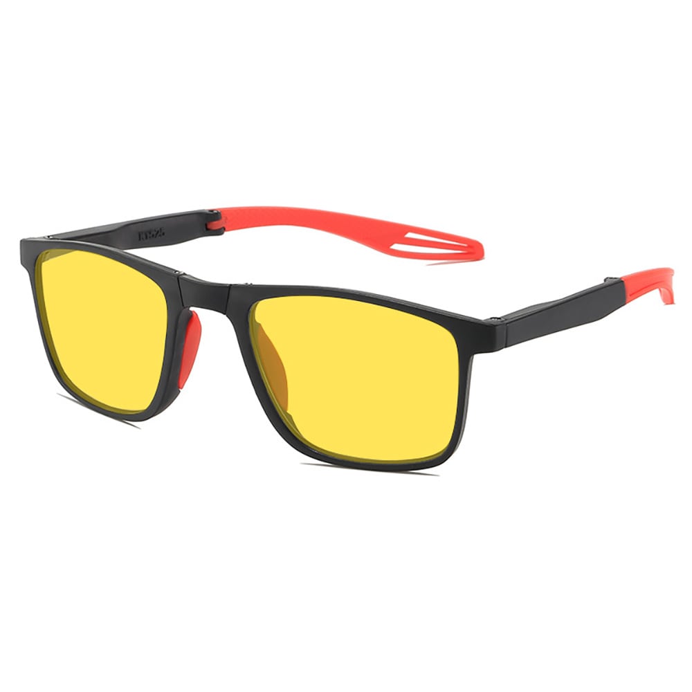 Taitettava Night Vision Car lasit keltaisella linssillä yöajoon