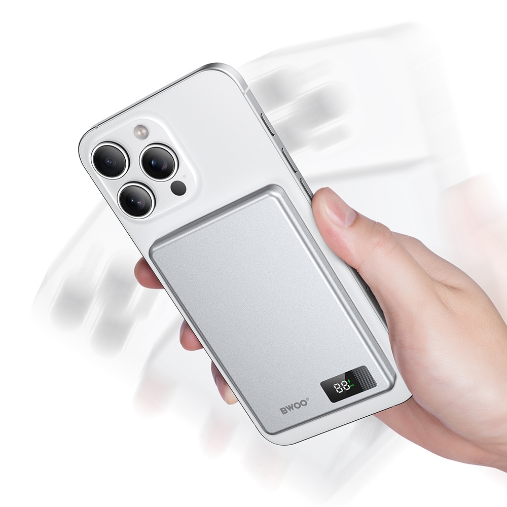 BWOO-virtapankki 10 000 mAh langattomalla latauksella ja PD 20 W:lla