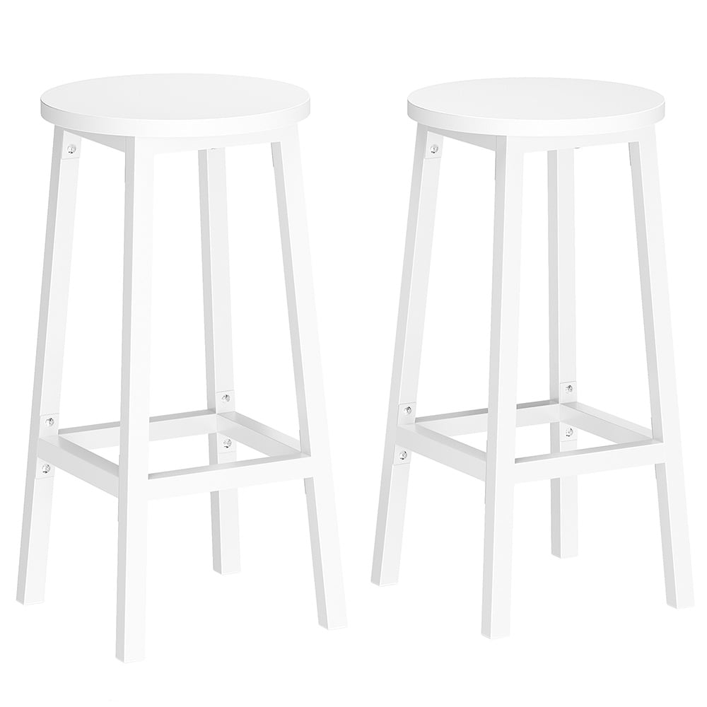 Baarijakkara metallirungolla ja jalkatuella 2-pack - Valkoinen