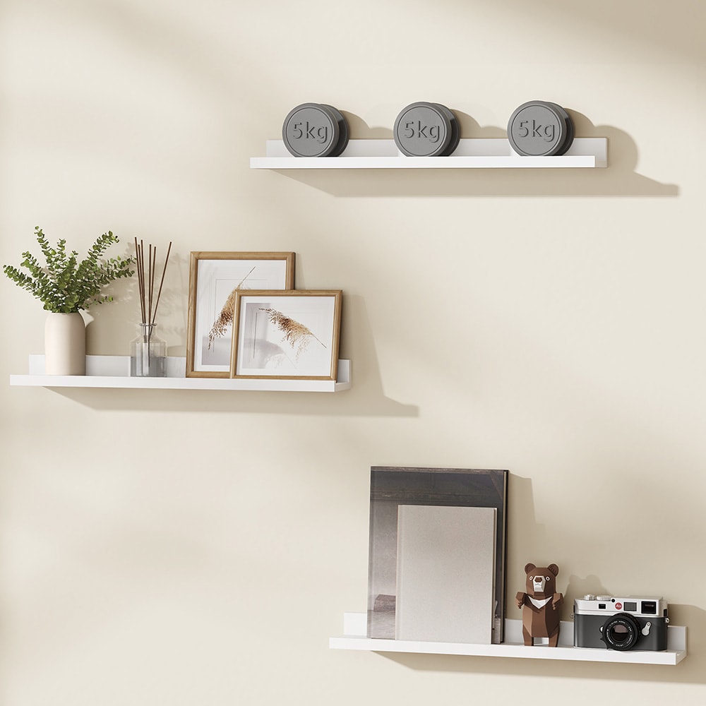 Seinähylly / Valokuvahylly 3-pack 23,6cm - Valkoinen