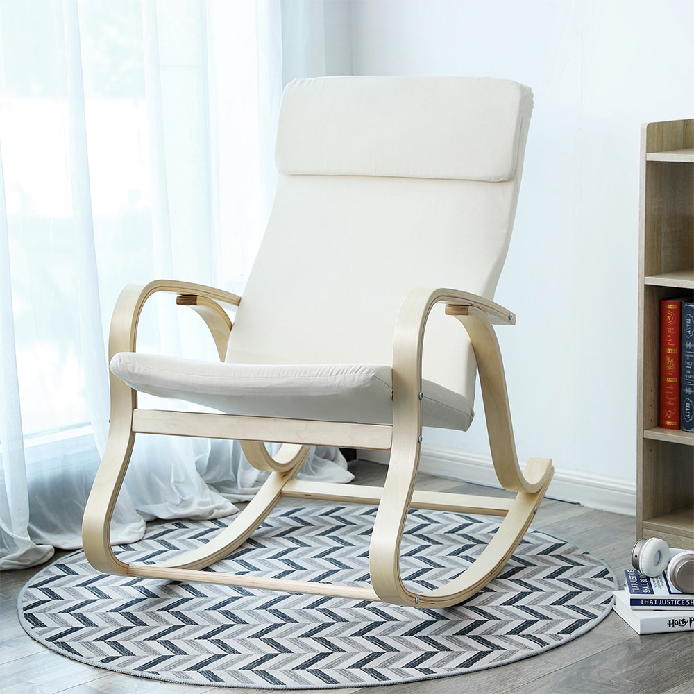 Keinutuoli koivurungolla - Valkoinen/puu