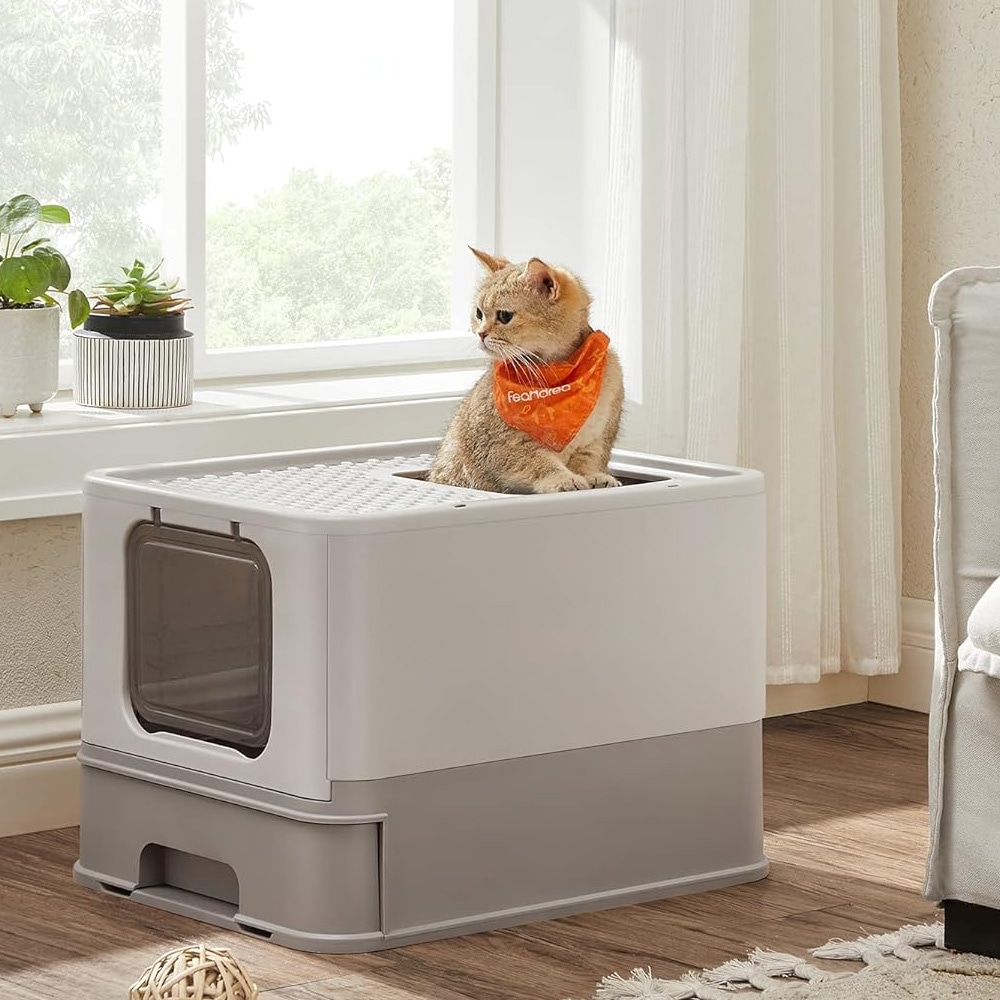 Suljettu kuivikelaatikko ulosvedettävällä lokerolla - Harmaa