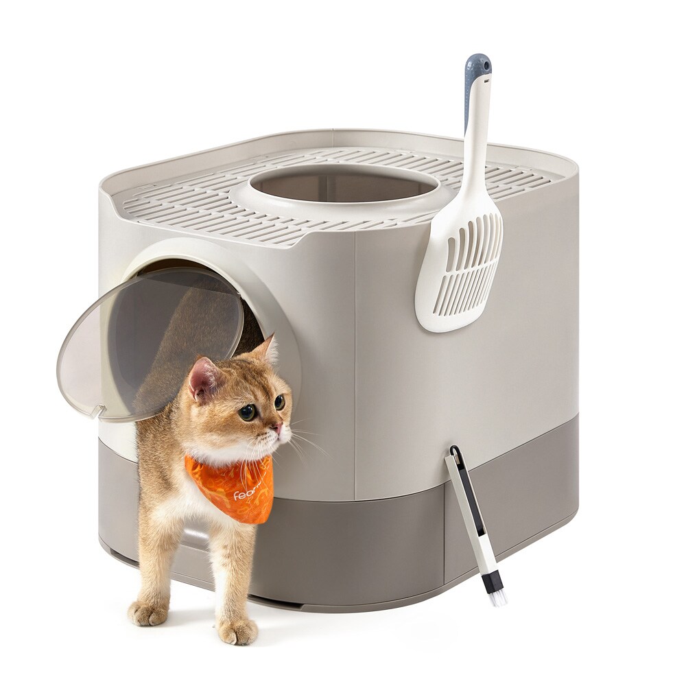 Erittäin suuri suljettu kuivikelaatikko, jossa on ulosvedettävä lokero