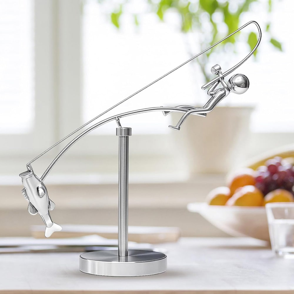 Kineettinen tasapainoveistos – kalastaja