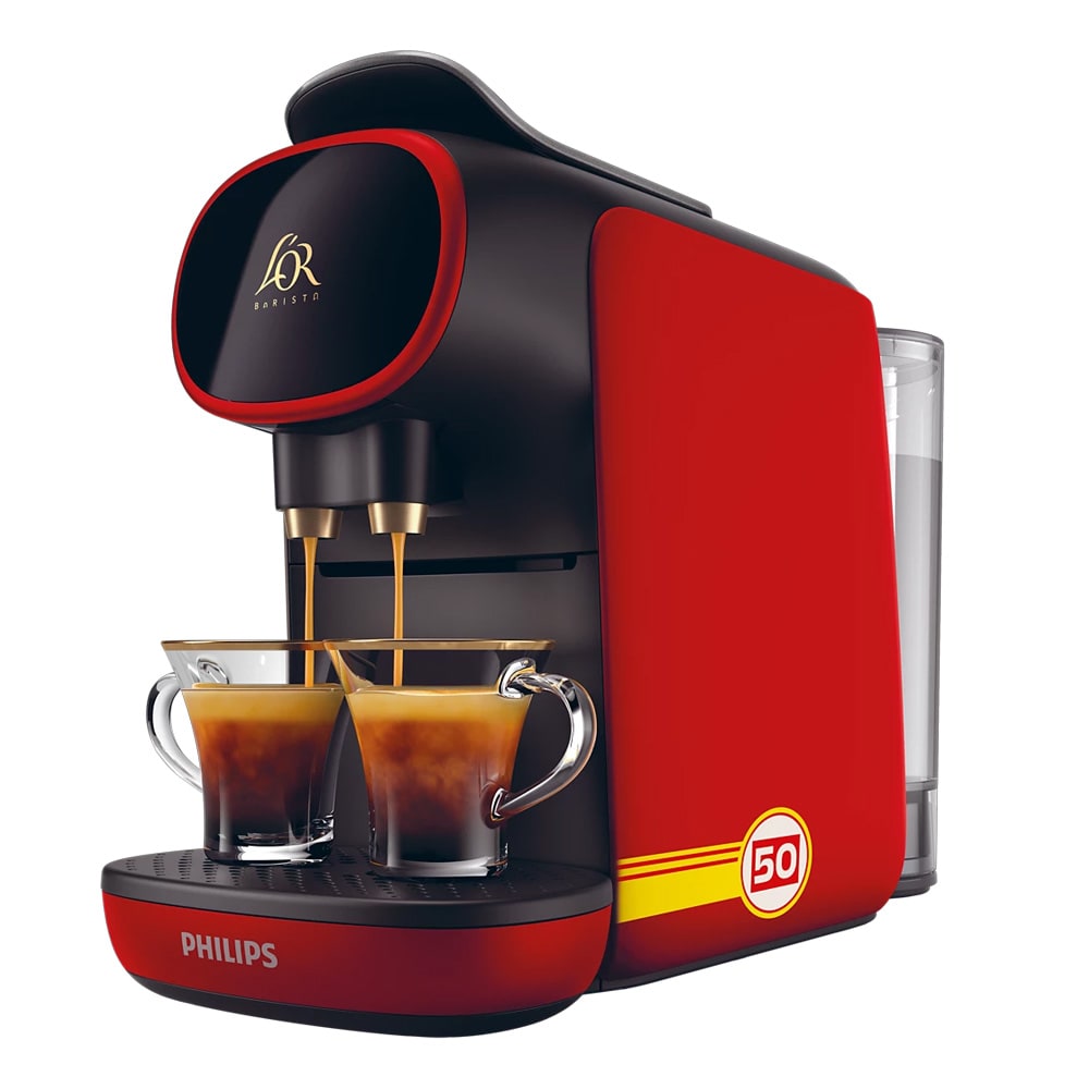 Philips L'OR Barista kapselikahvinkeitin, jossa on 19 baarin paine ja tuplakeittotoiminto - punainen