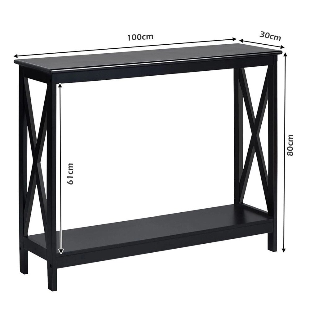 Konsolbord med underhylla 100cm - Musta