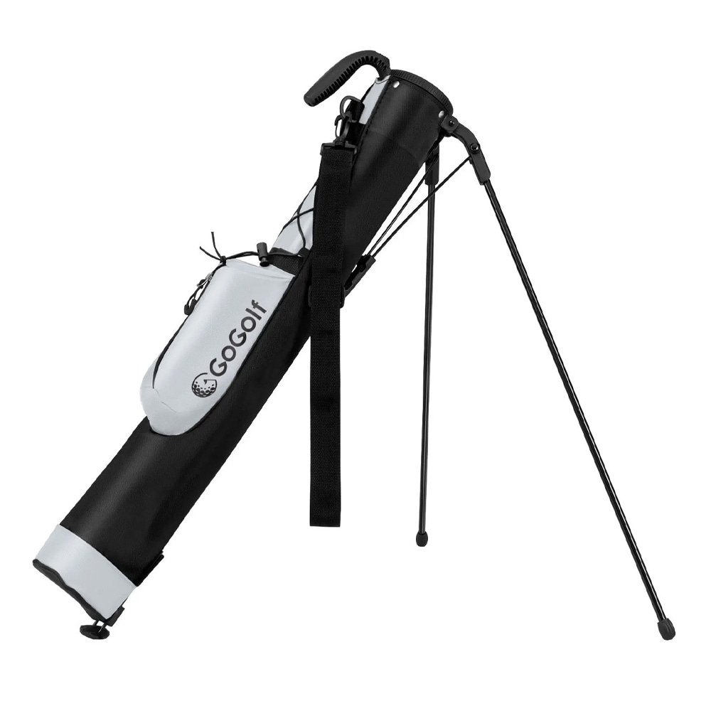 Golflaukku, jossa on olkahihna ja jalusta kevyessä mallissa