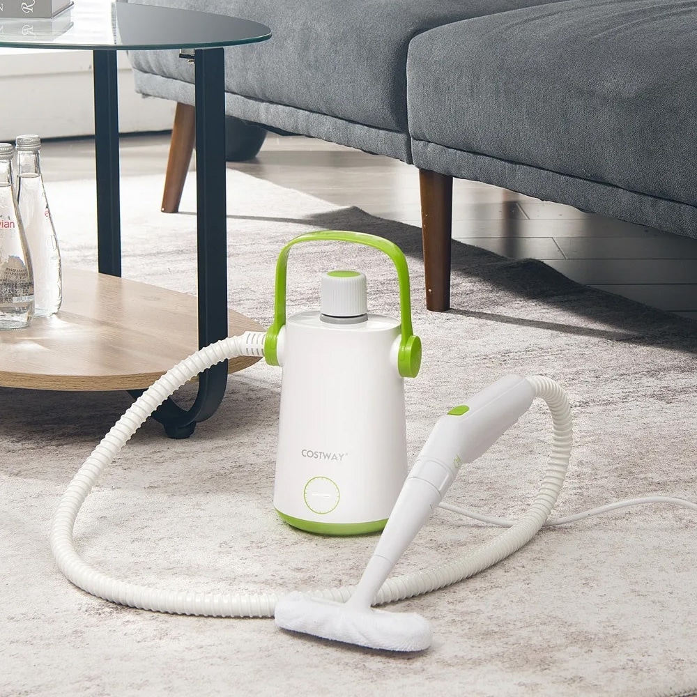 1000 W:n höyrypesukone, jossa on korkea höyryn lämpötila ja kompakti muoto - Valkoinen/vihreä