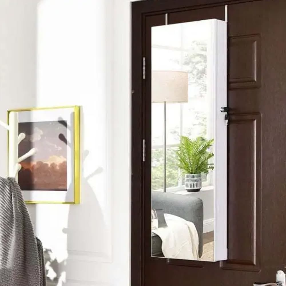 Korukaappi peilillä ja LED-valaistuksella seinä- tai oviasennukseen - 108x36cm