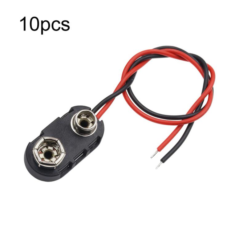 9V paristoliitin ja kaapelit elektroniikkaprojekteihin - 10-pack