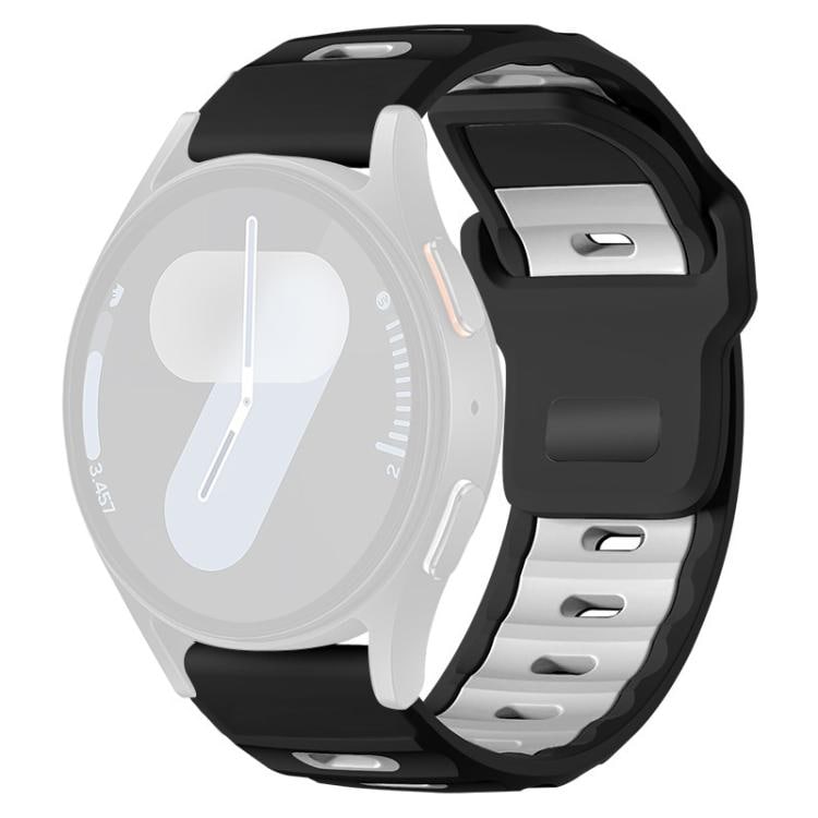 Silikoniranneke Samsung Galaxy Watch7 / FE / 6 / 5 / 4 – musta/valkoinen
