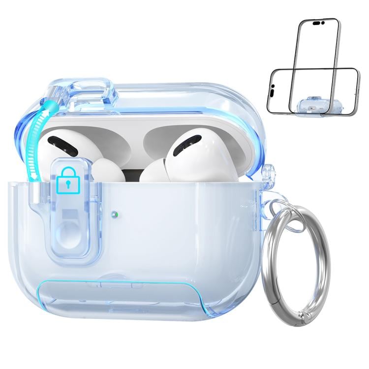 Suojakotelo jalustalla AirPods Pro 3:lle - Läpinäkyvä sininen