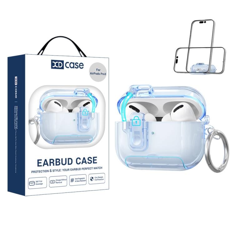 Suojakotelo jalustalla AirPods Pro 3:lle - Läpinäkyvä sininen