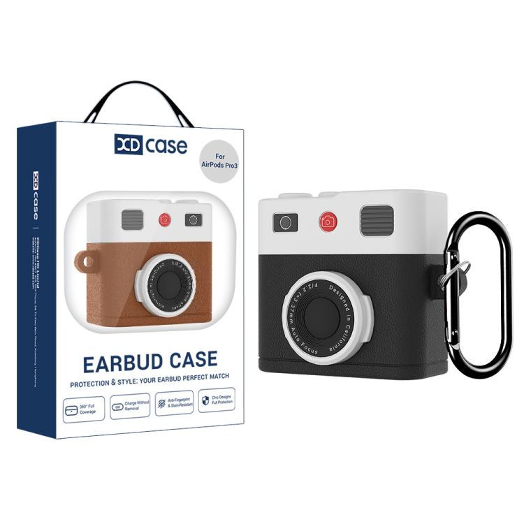 Silikonikotelo AirPods Pro 3:lle retrokameratyylissä – musta