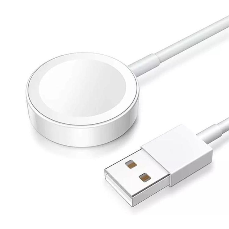 Latausteline USB-kaapelilla Apple kellolle alumiiniseoksesta - Valkoinen