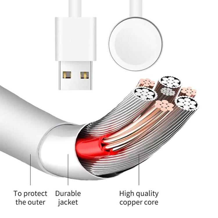 Latausteline USB-kaapelilla Apple kellolle alumiiniseoksesta - Valkoinen
