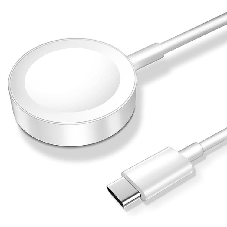 Latausteline USB-C-kaapelilla Apple kellolle alumiiniseoksesta - Valkoinen