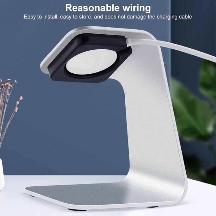 Latausteline USB-C-kaapelilla Apple kellolle alumiiniseoksesta - Valkoinen